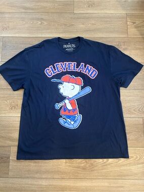 Peanuts Cleveland Snoopy Baseball Graphic Tee 2X Ripple Junction
